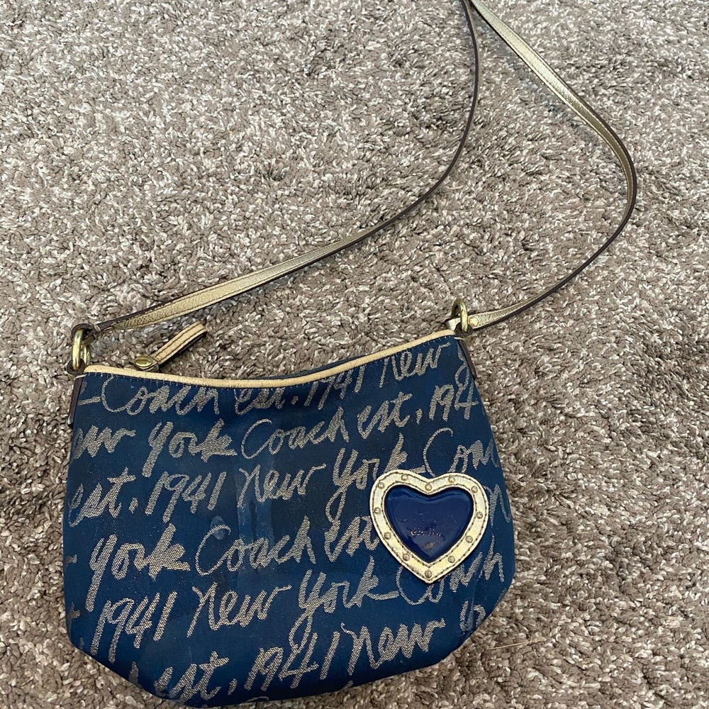 coach blue crossbody